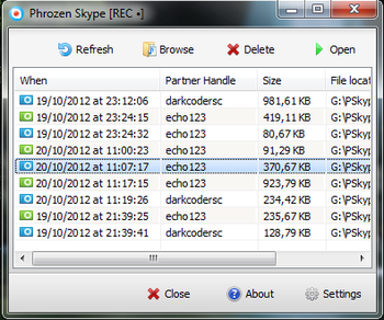 Phrozen Skype REC screenshot