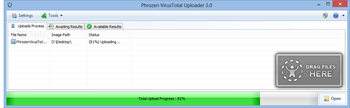 PhrozenSoft VirusTotal Uploader screenshot