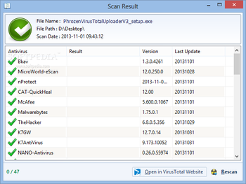 PhrozenSoft VirusTotal Uploader screenshot 5