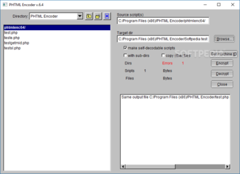 PHTML Encoder screenshot