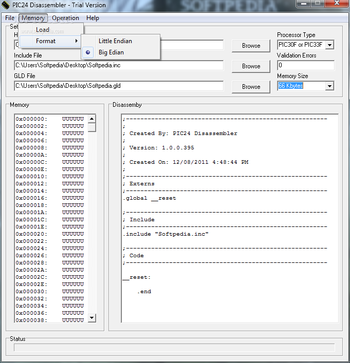 PIC24 Disassembler screenshot 2