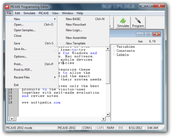PICAXE Programming Editor screenshot 2