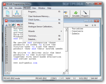 PICAXE Programming Editor screenshot 4