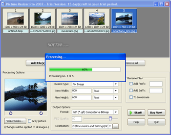 Picture Resizer Pro 2007 screenshot 7