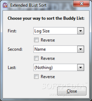 Pidgin Extended BList Sort screenshot