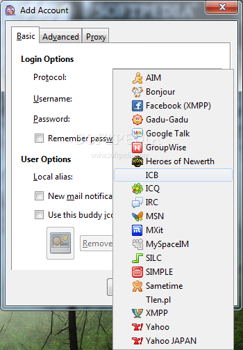 Pidgin ICB screenshot