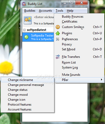 Pidgin PBar screenshot 2
