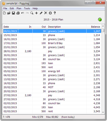 Piggylog screenshot