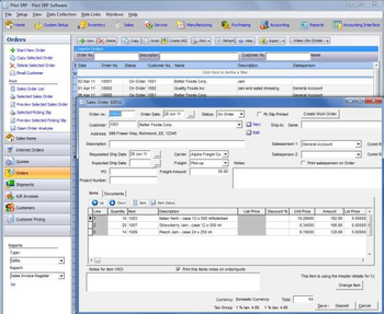 Pilot ERP screenshot 2