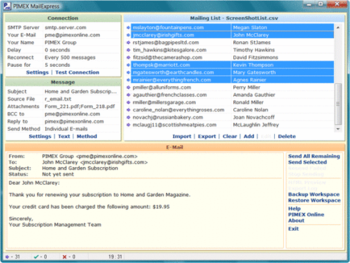 Pimex MailExpress screenshot
