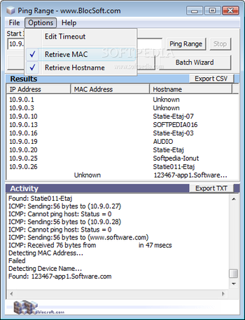 Ping Range screenshot