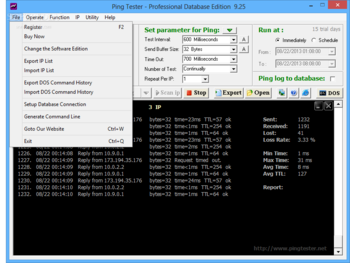 Ping Tester - Professional Database Edition screenshot 2