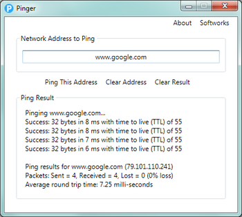 Pinger screenshot