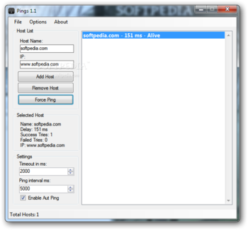 Pings screenshot