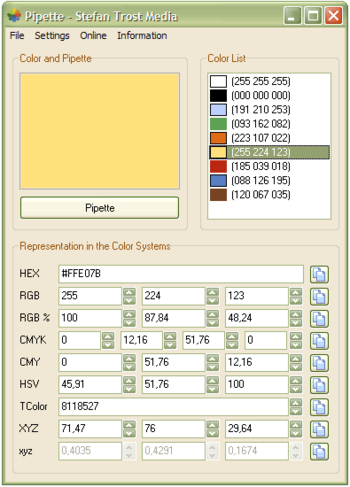 Pipette screenshot