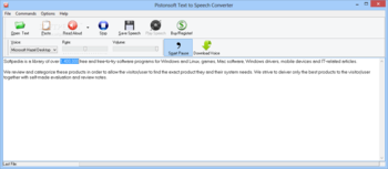 Pistonsoft Text to Speech Converter screenshot