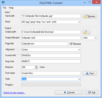 Pix2HTML Convert screenshot