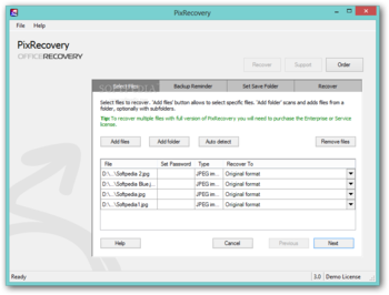 PixRecovery screenshot