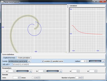 Planar Curve Explorer screenshot