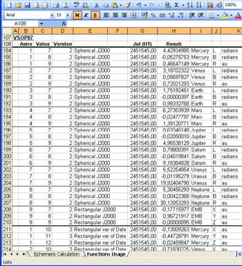 Planetary Ephemerides screenshot