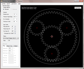 Planetary Gear Calculator screenshot