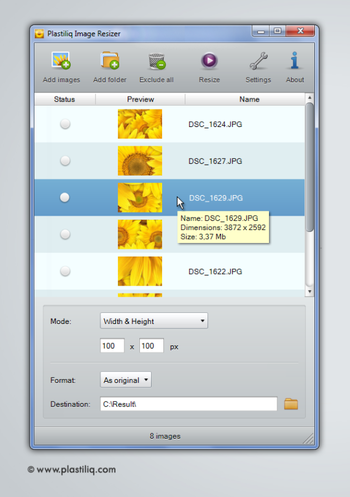 Plastiliq Image Resizer screenshot