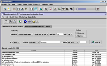 PlexDomain: Domain-Name Search, Generation, Popularity and Analysis Toolkit screenshot