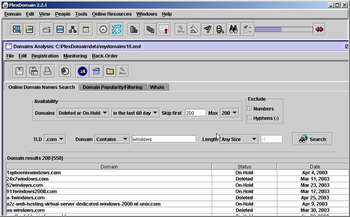 PlexDomain: Domain-Name Search, Generation, Popularity and Analysis Toolkit screenshot 2