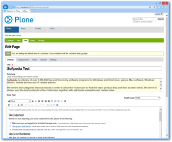 Plone screenshot 3