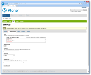 Plone screenshot 4