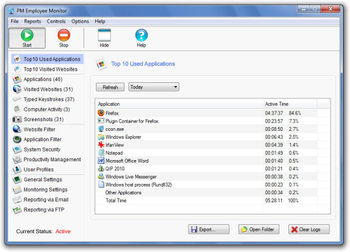 PM Employee Monitor screenshot