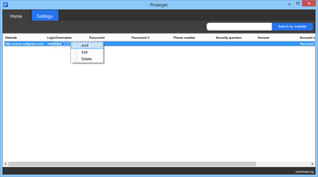 Pmanager screenshot