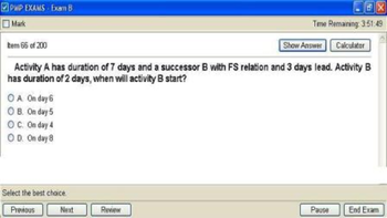 PMP- Exam simulation software screenshot