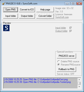 Png2Ico GUI screenshot