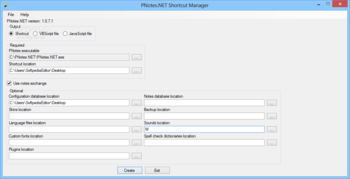 PNotes.NET Shortcut Manager screenshot