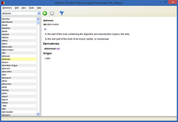 Pocket Oxford English Dictionary Windows screenshot