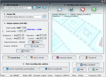 PocketDivXEncoder screenshot