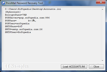 PocoMail Password Recovery Tool screenshot