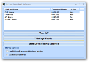 Podcast Download Software screenshot