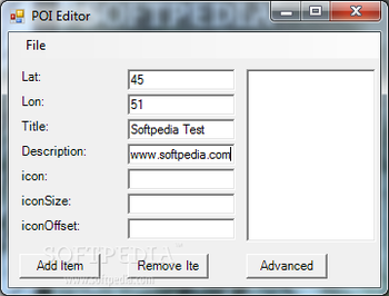 POI Editor screenshot