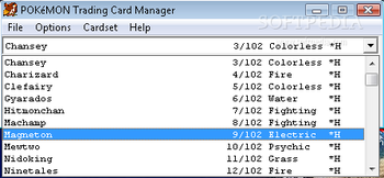 Pokemon Trading Card Manager screenshot