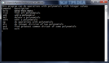 Polynomials Calculator screenshot