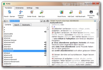 PONS Dictionary French - German Advanced screenshot