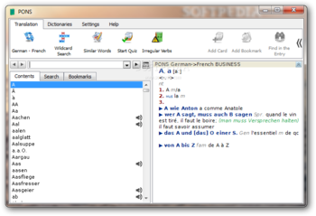 PONS Dictionary French - German Business screenshot