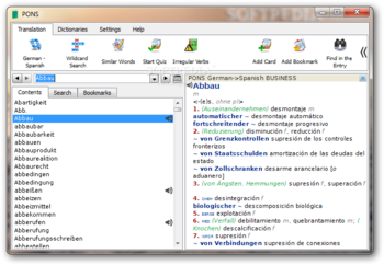 PONS Dictionary Spanish - German Business screenshot