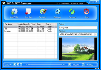 Pop DVD To MPEG Converter screenshot