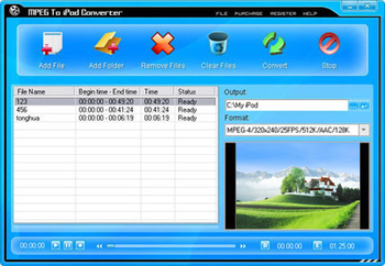 Pop MPEG To iPod Converter screenshot