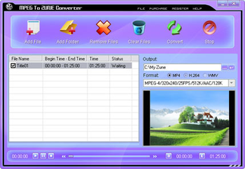 Pop MPEG To Zune Converter screenshot 3