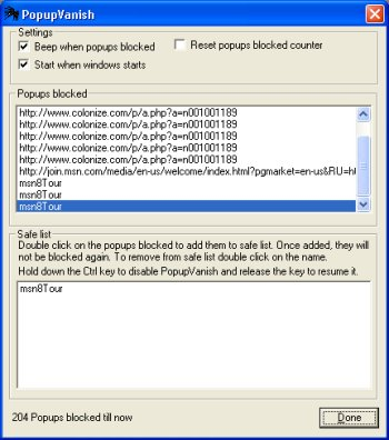 PopupVanish screenshot