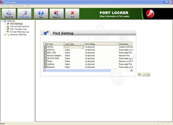 Port Locker Software screenshot